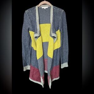 CAbi chunky color block open drape cardigan Size XS